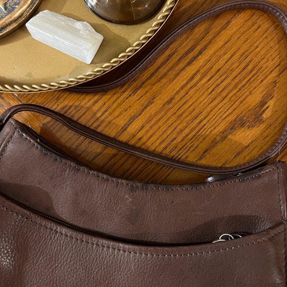 FOSSIL Vintage Y2K Brown Leather Crossbody Purse with Keychain - Picture 3 of 3